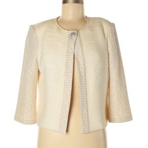 St. John Blazer Cream/Sparkle with Brooch button